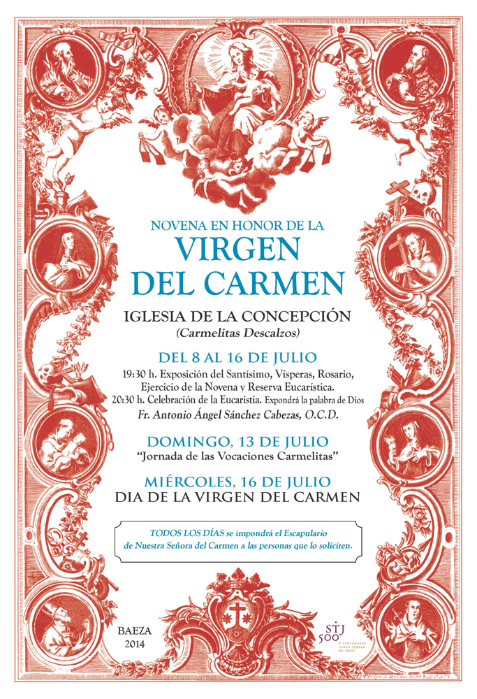 Cartel Novena V  DEL CARMEN Baeza 2014